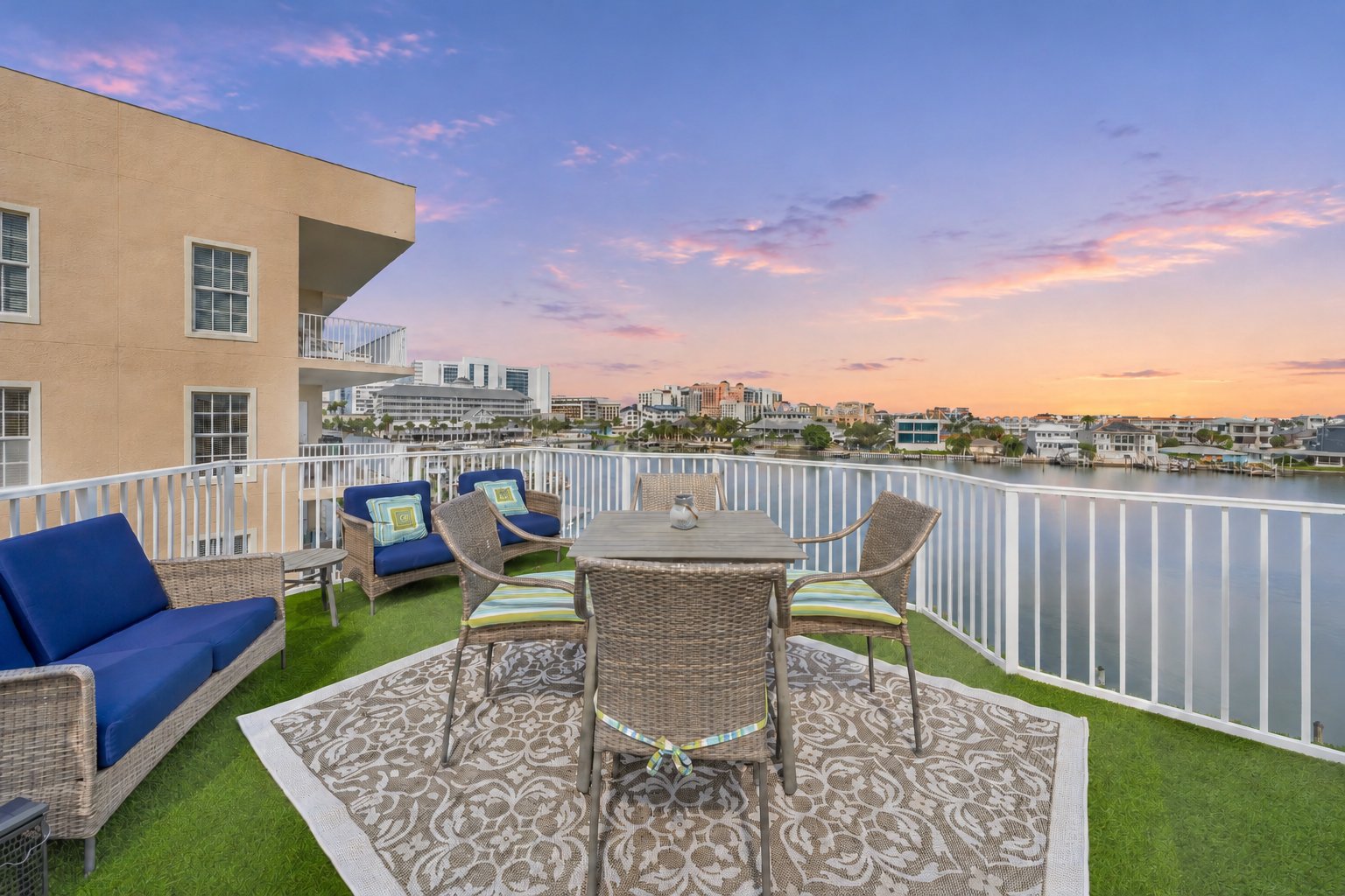 Bayway Luxury Waterfront Townhome: Rooftop Terrace – Your private observation deck for sunsets, fireworks, and stargazing.