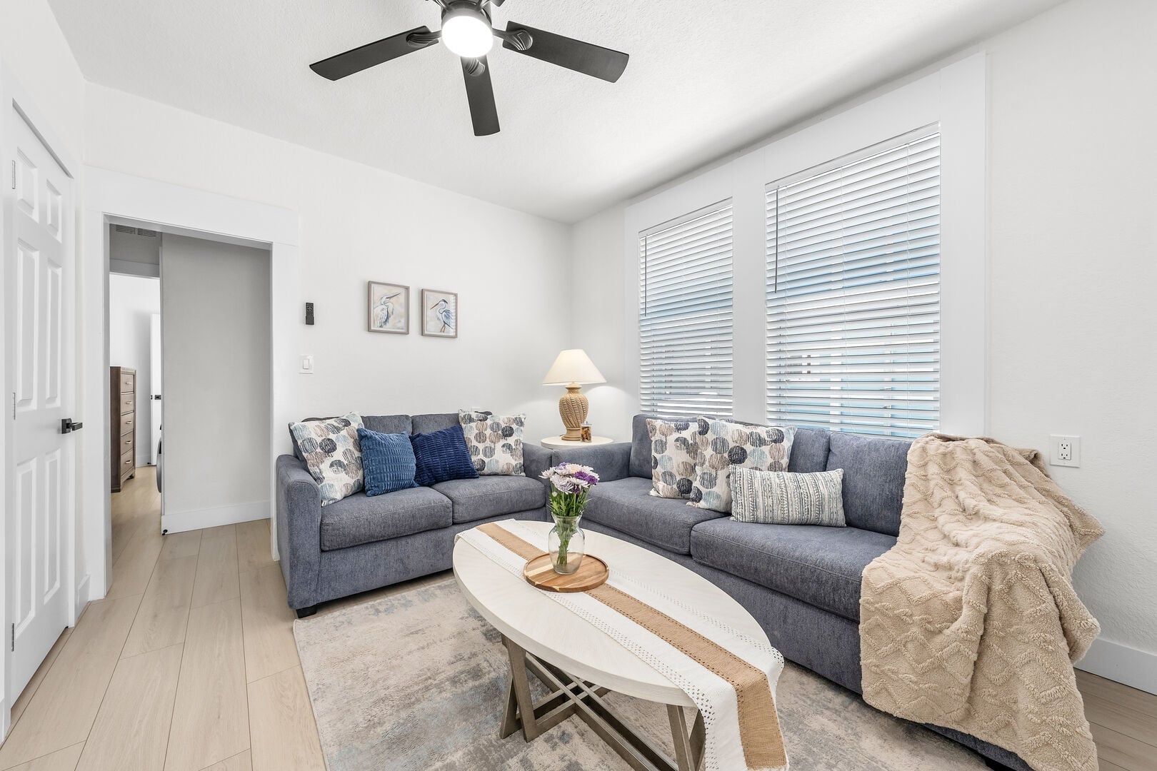 Sandy Shores 1: Stretch out and unwind in the spacious living room after a fun-filled day at the beach.
