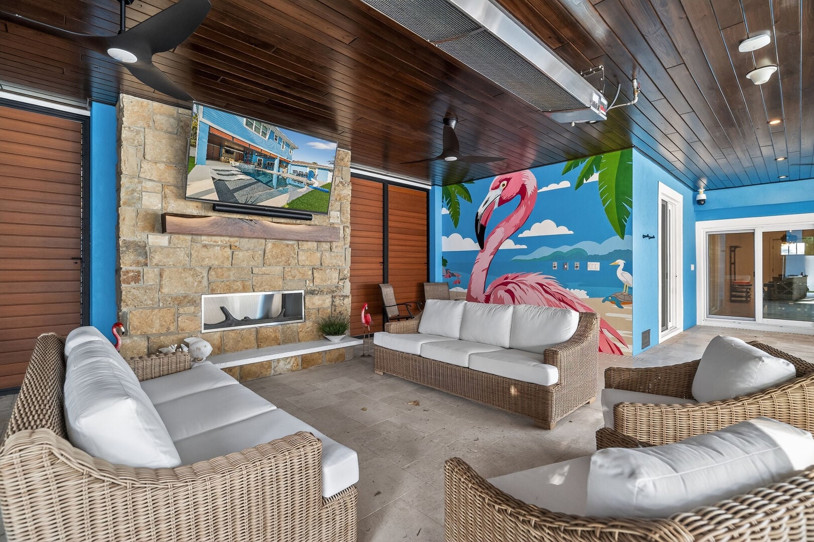 The Blue Flamingo: This spacious coastal home combines luxury, comfort, and resort-style amenities just minutes from the beach.