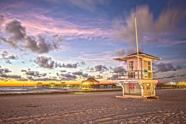 sunset at clearwater beach florida