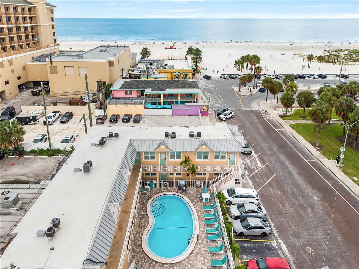 Clearwater Beach Suites puts you close to the sand, with the Gulf and Clearwater Beach just beyond the property.