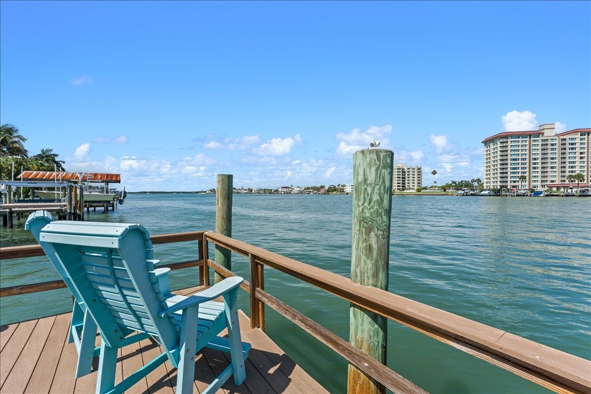 Private dock on the Intracoastal Waterway, perfect for enjoying Clearwater Beach's stunning waterfront scenery.